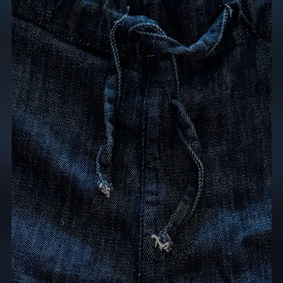 Maeve Anthropologie Wide Leg Pants Size Medium Dark Wash Pull On Striped - Picture 5 of 14